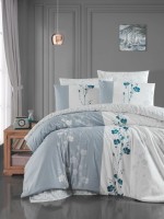 First Сhoice Camelia grey постільна білизна ранфорс евро 200х220
