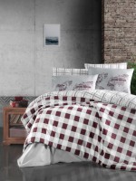 First Сhoice Edmon Dark red постільна білизна ранфорс евро 200х220