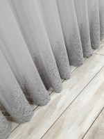 Тюль грек-сітка Bridalveil сірий з блиском - Зображення 3