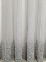 Тюль грек-сітка Bridalveil сірий з блиском - Зображення 4