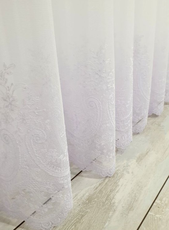 Тюль грек-сітка Bridalveil білий - Зображення 6