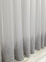 Тюль грек-сітка Bridalveil сірий з блиском - Зображення 6