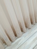 Тюль грек-сетка Bridalveil кофейный с блеском — изображение 3
