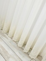 Тюль грек-сітка Bridalveil кремовий з блиском - Зображення 5