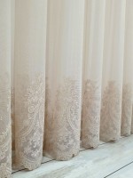 Тюль грек-сетка Bridalveil кофейный с блеском — изображение 6