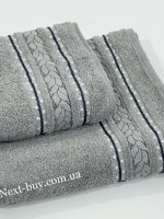 Махровое полотенце для бани Cestepe Filiz серое 70х140 Турция
