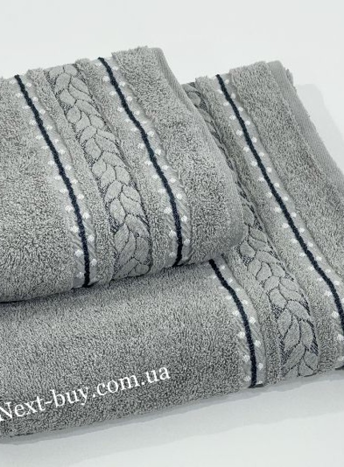 Махровое полотенце для бани Cestepe Filiz серое 70х140 Турция — изображение 2