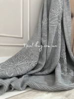 Diamond Emirgan вязаный плед с аппликацией серый 220х240 Турция — изображение 7