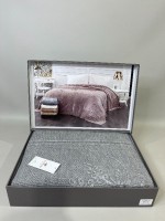 Diamond Emirgan вязаный плед с аппликацией серый 220х240 Турция — изображение 6