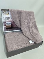 Diamond Emirgan вязаный плед с аппликацией сиреневый 220х240 Турция
