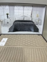 Diamond Silvia вязаный плед бежевый 220х240 Турция — изображение 3