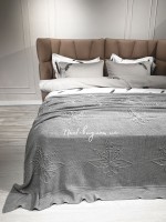Diamond Emirgan вязаный плед с аппликацией серый 220х240 Турция
