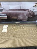 Diamond Emirgan вязаный плед с аппликацией beige 220х240 Турция — изображение 2