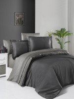 First choice Serenity Anthracite & Smoke delux сатин постельное белье евро 200х220