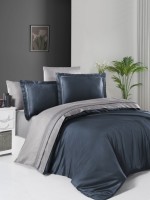 First choice Serenity Denim & Grey delux сатин постільна білизна евро 200х220