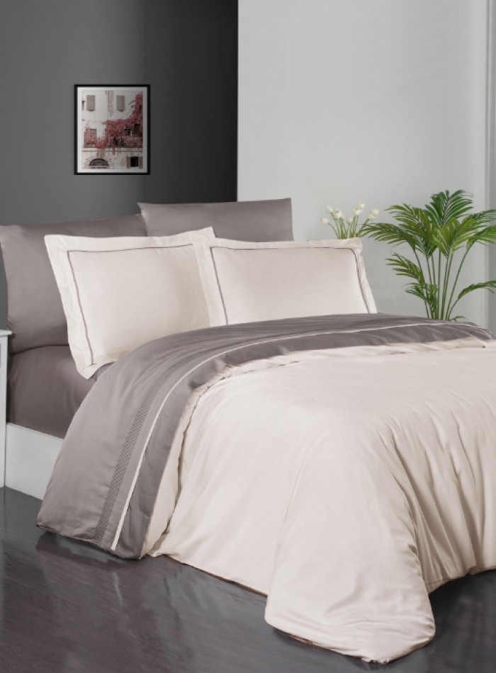 First choice Serenity Ivory & Mink delux сатин постільна білизна евро 200х220 - Зображення 2