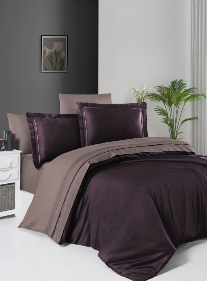 First choice Serenity Purple & Lilac delux сатин постільна білизна євро 200х220 - Зображення 2