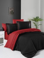 First choice Serenity Red & Black delux сатин постельное белье евро 200х220