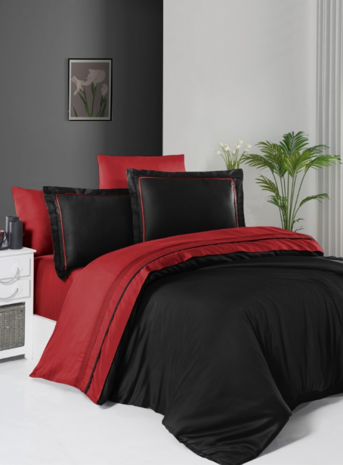 First choice Serenity Red & Black delux сатин постельное белье евро 200х220 — изображение 2