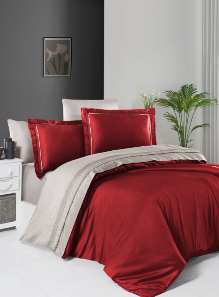 First choice Serenity Red & Sand delux сатин постельное белье евро 200х220 — изображение 2