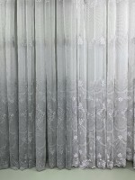 Тюль грек-сетка с узором Hanging серый с белым Турция — изображение 7