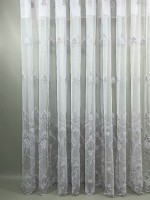 Тюль грек-сетка с узором Hanging серый с белым Турция — изображение 2