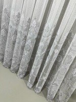 Тюль грек-сетка с узором Hanging серый с белым Турция — изображение 5