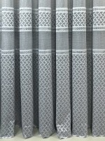 Тюль грек-сетка с плетением Wicker серый Турция