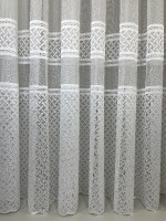Тюль грек-сітка з плетінням Wicker білий Туреччина - Зображення 4