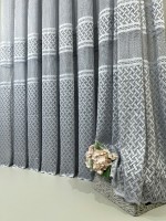 Тюль грек-сетка с плетением Wicker серый Турция — изображение 4