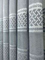 Тюль грек-сетка с плетением Wicker серый Турция — изображение 5