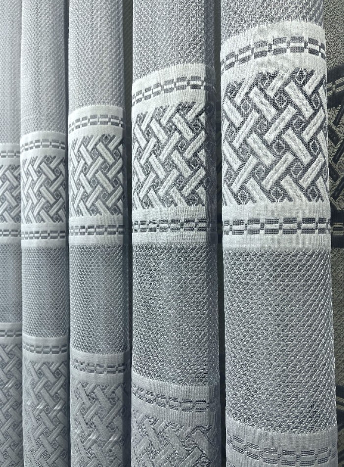 Тюль грек-сетка с плетением Wicker серый Турция — изображение 5