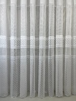 Тюль грек-сітка з плетінням Wicker білий Туреччина - Зображення 5