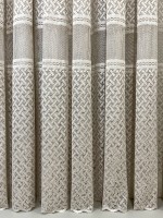 Тюль грек-сітка з плетінням Wicker бежевий Туреччина - Зображення 4