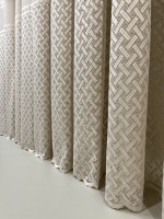 Тюль грек-сітка з плетінням Wicker бежевий Туреччина - Зображення 6