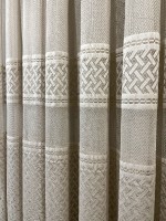 Тюль грек-сітка з плетінням Wicker бежевий Туреччина - Зображення 3