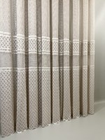 Тюль грек-сітка з плетінням Wicker бежевий Туреччина - Зображення 8