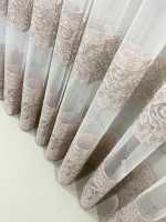 Тюль фатин з візерунком Binding рожевий Туреччина - Зображення 4