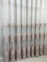 Тюль фатин з візерунком Binding рожевий Туреччина - Зображення 3