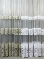 Тюль фатин з візерунком Binding білий Туреччина - Зображення 8