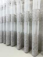 Тюль фатин з візерунком Binding сірий з сріблом Туреччина - Зображення 3