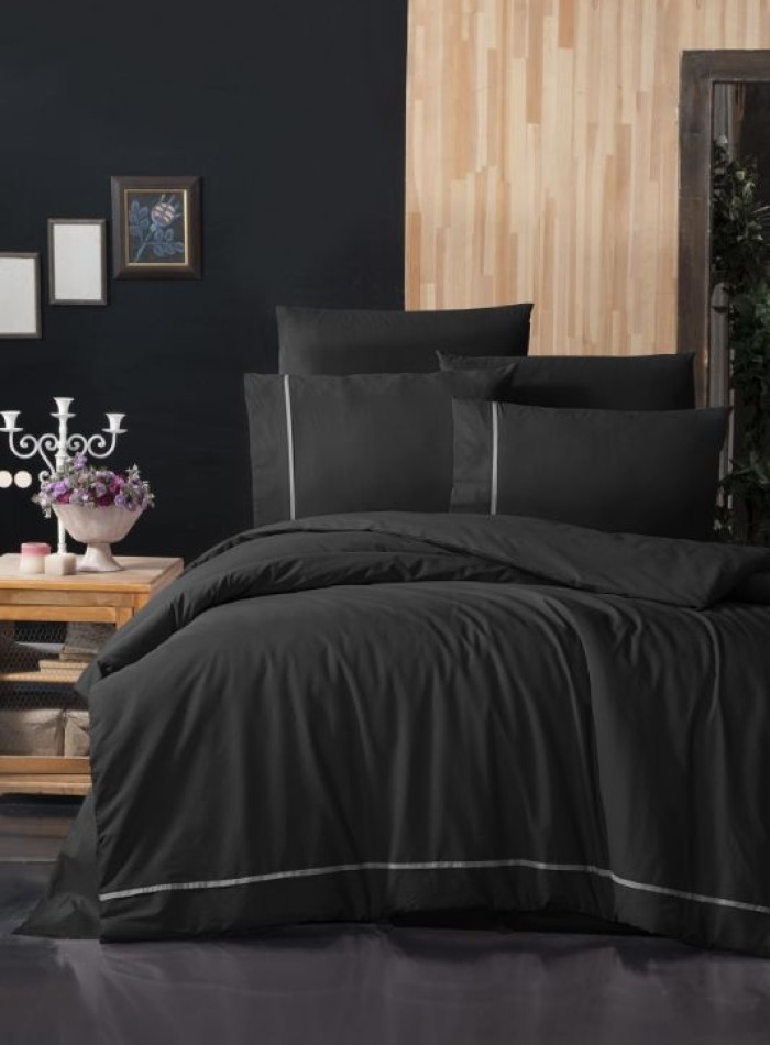First Сhoice Alisa Black постільна білизна ранфорс Deluxe євро 200х220 - Зображення 2