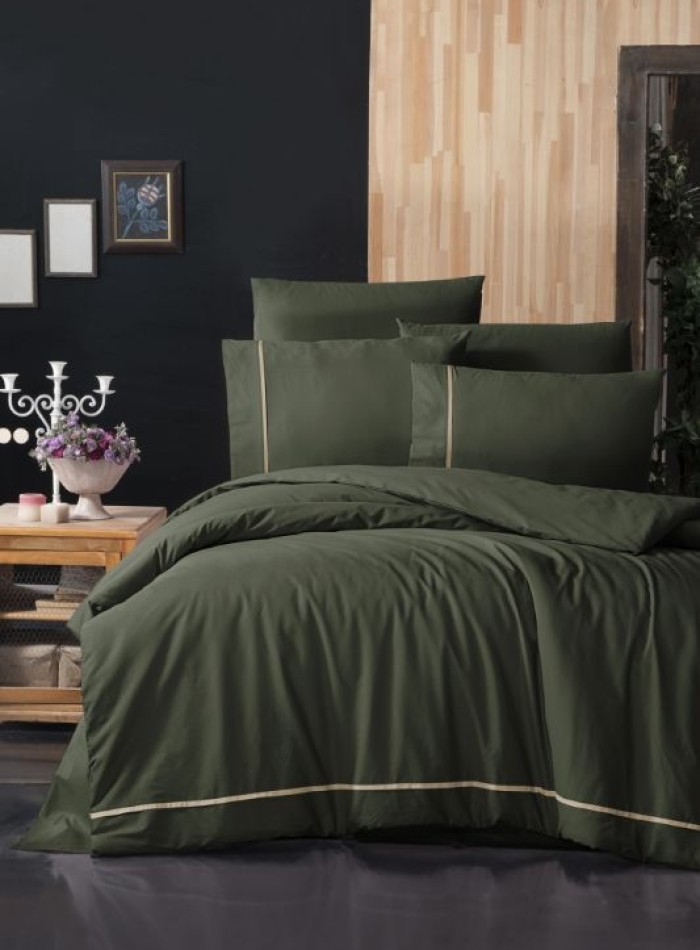 First Сhoice Alisa Dark Green постільна білизна ранфорс Deluxe евро 200х220 - Зображення 2