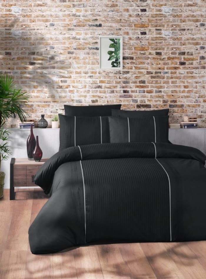First Сhoice Elegant Black постільна білизна ранфорс Deluxe євро 200х220 - Зображення 2