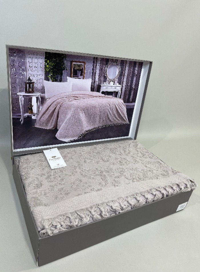 Diamond Malvina махрове простирадло-покривало Grey 200х220 Туреччина - Зображення 6