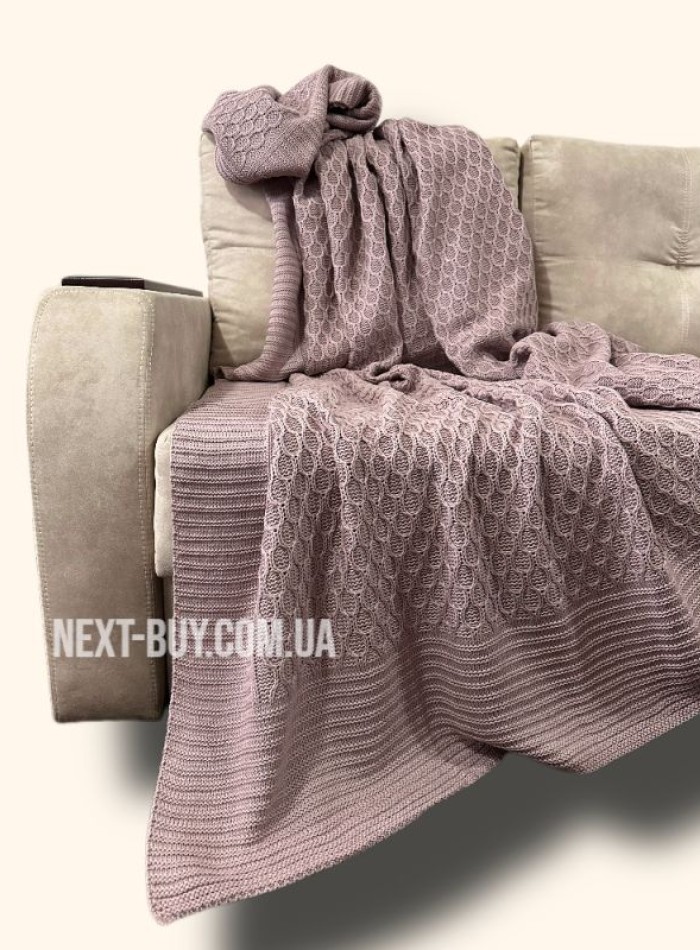 Diamond Silvia в'язаний плед lilac 220х240 Туреччина - Зображення 3