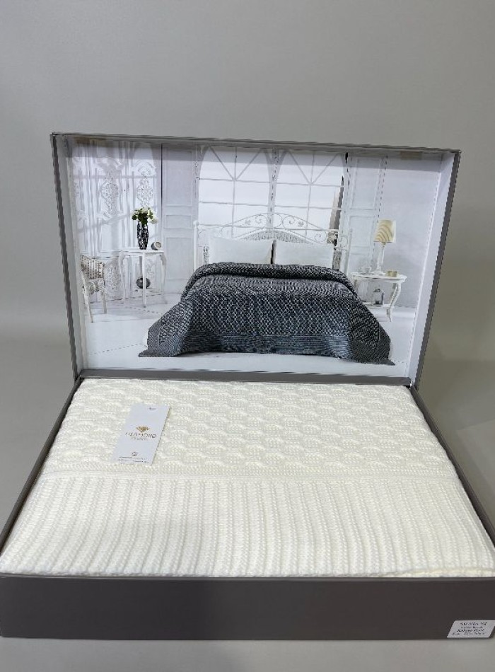 Diamond Silvia в'язаний плед крем 220х240 Туреччина - Зображення 2