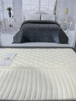 Diamond Silvia в'язаний плед крем 220х240 Туреччина - Зображення 3