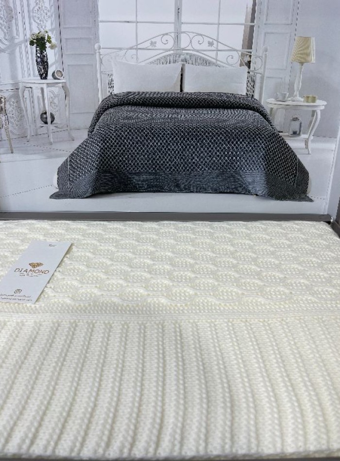 Diamond Silvia в'язаний плед крем 220х240 Туреччина - Зображення 3