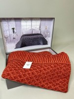Diamond Silvia вязаный плед терракотовый 220х240 Турция — изображение 5
